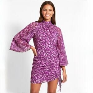 Ramy Brook Kamila Mini Dress Purple Abstract NWT | Size 4